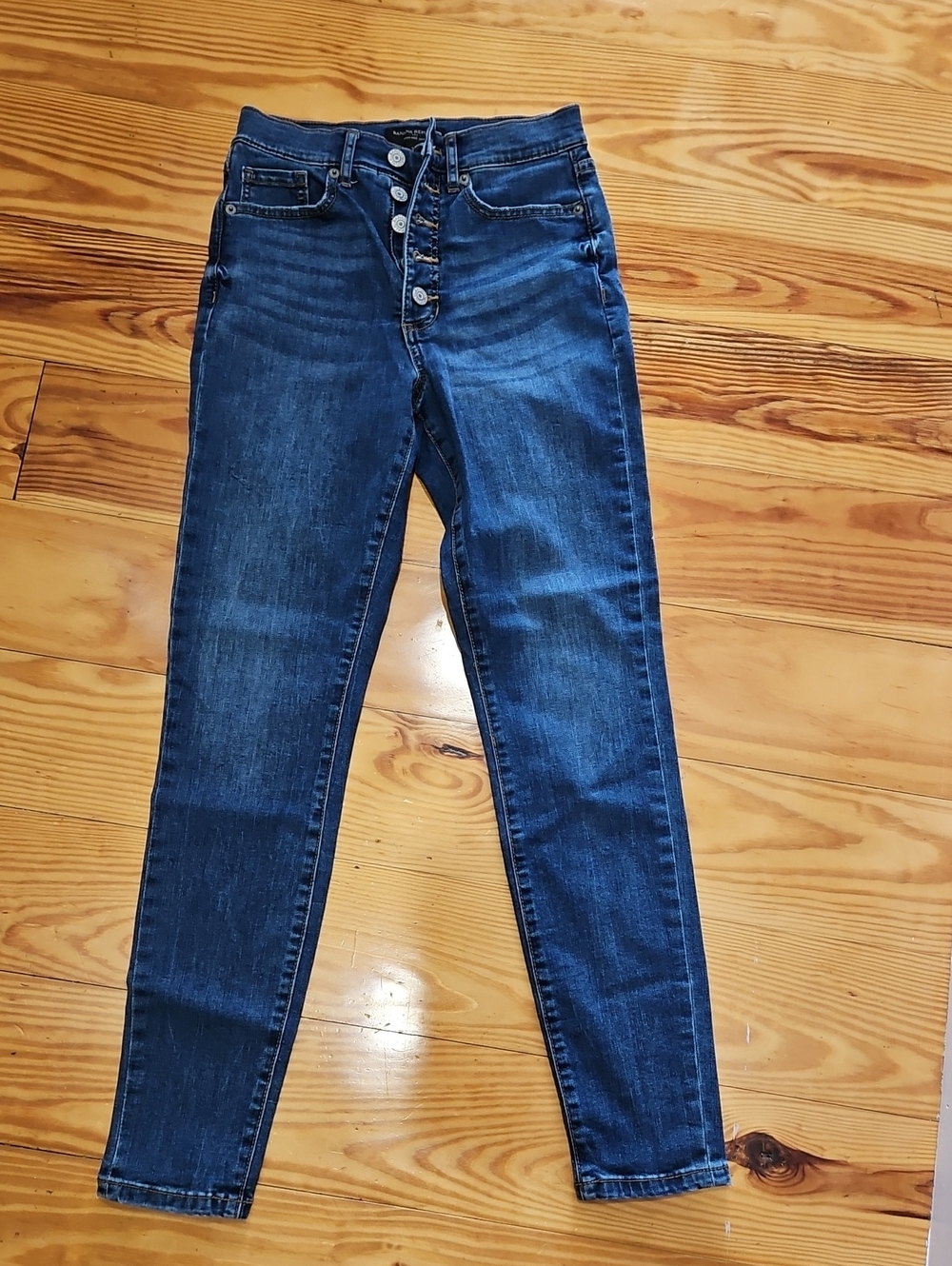 Banana Republic Factory Dark Indigo High-Rise Button-Fly Jeans